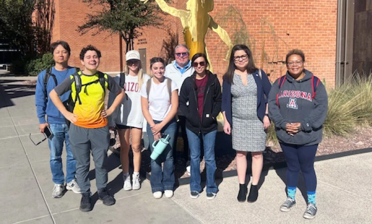 Curtis Linnel and Shuran Wright on campus with RTIP students