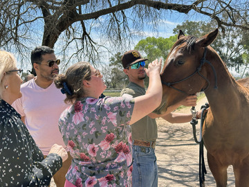 Students and Instructor with horse